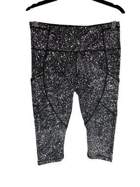 Lululemon Outrun 17" Crop White Black Splatter-sz 8